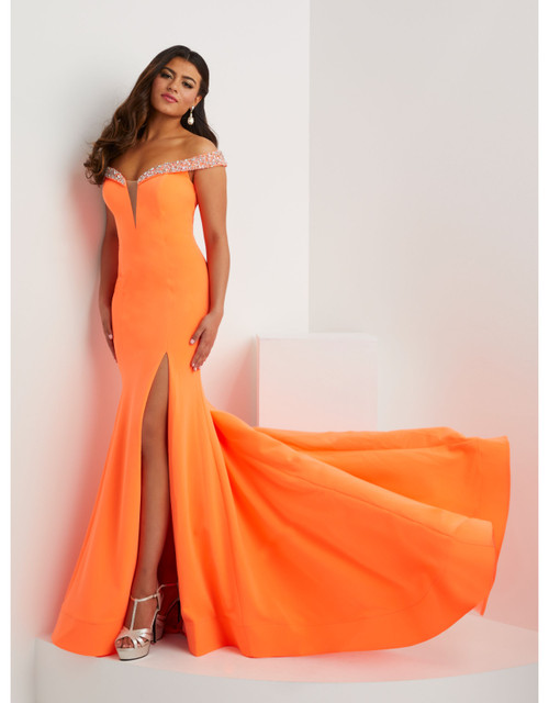 House of Wu 14129 Off-shoulder Heavy Jersey Panoply Gown