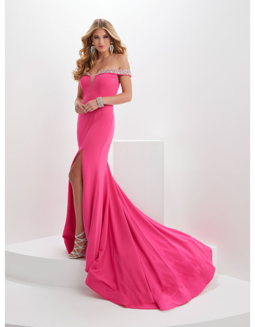 House of Wu 14129 Off-shoulder Heavy Jersey Panoply Gown