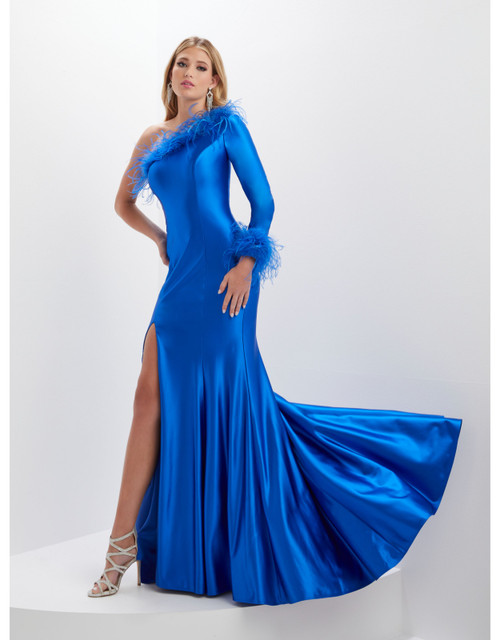 House of Wu 14139 Spandex One Sleeve Fitted Panoply Gown