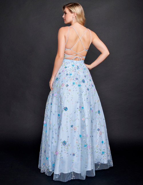 Nina Canacci 3224 Sleeveless Illusion V-neck Long Prom Dress
