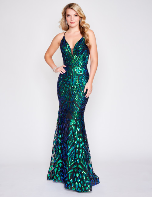 Nina Canacci 7502 Sleeveless Plunging V-neck Prom Dress