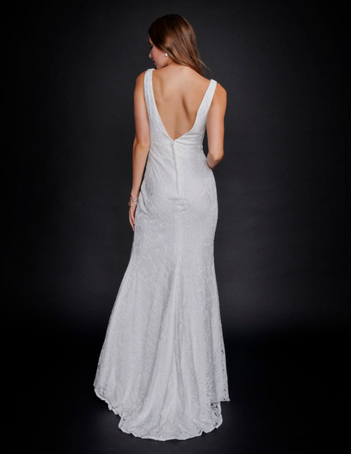 Nina Canacci 1540 Sleeveless Illusion V-neck Wedding Dress