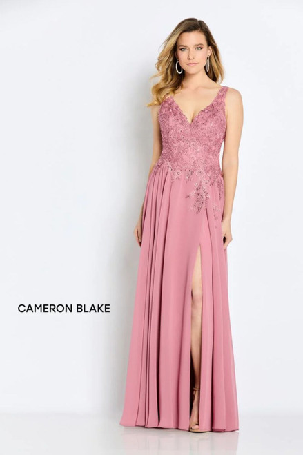 Cameron Blake by Mon Cheri CB117 Lace Chiffon V-Neck Dress