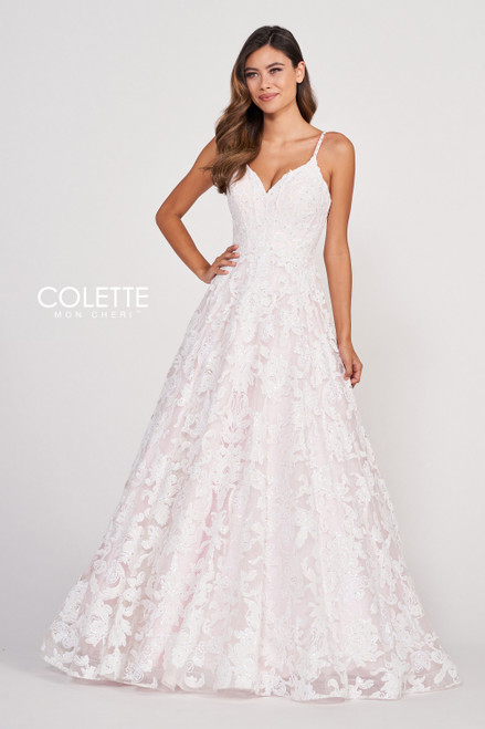 Colette by Daphne CL2008 Novelty Lace Sequins Prom Dress