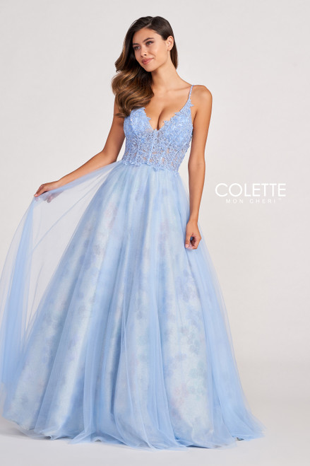 Colette by Daphne CL2009 Lace Tulle Long Prom Dress