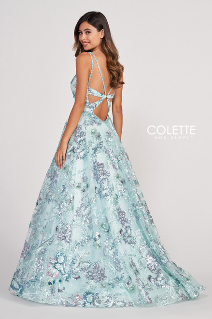 Colette by Daphne CL2011 Novelty Sequin Long Prom Dress