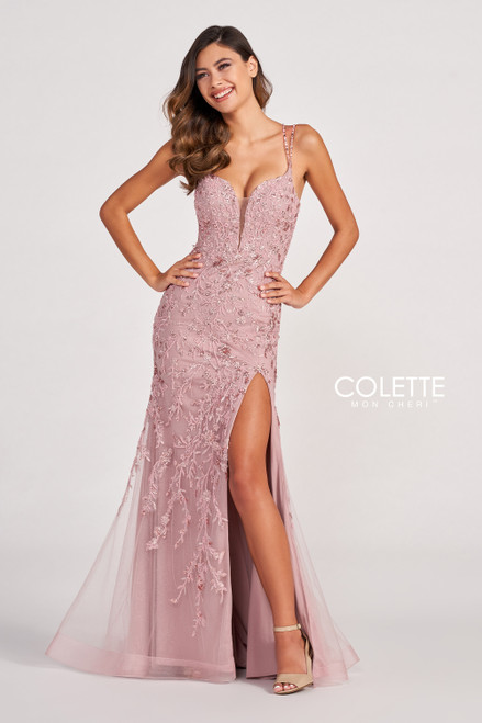 Colette by Daphne CL2015 Beaded Lace Appliques Dress