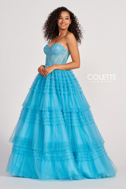 Colette by Daphne CL2017 Novelty Tulle Beaded Lace Dress