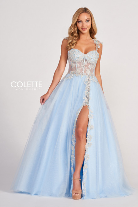 Colette by Daphne CL2020 Glitter Tulle Lace Prom Dress