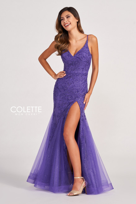 Colette by Daphne CL2024 Novelty Lace Tulle Prom Dress