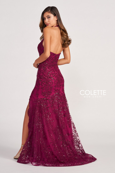 Colette by Daphne CL2027 Novelty Lace Long Prom Dress