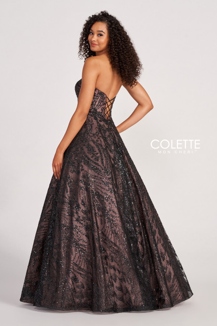 Colette by Daphne CL2042 Novelty Glitter Long Prom Dress