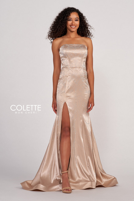 Colette by Daphne CL2045 Heavy Stretch Satin Prom Dress
