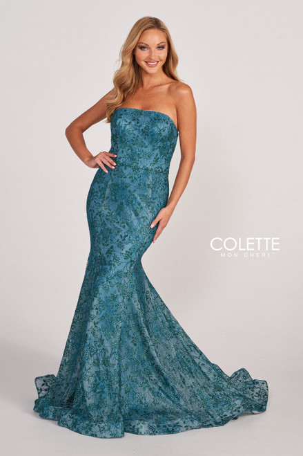 Colette by Daphne CL2048 Novelty Lace Long Prom Dress