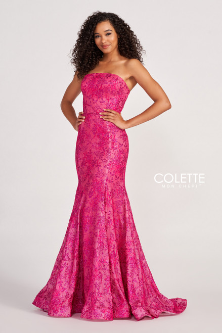 Colette by Daphne CL2048 Novelty Lace Long Prom Dress