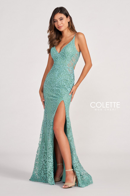 Colette by Daphne CL2052 Novelty Lace Rhinestones Dress