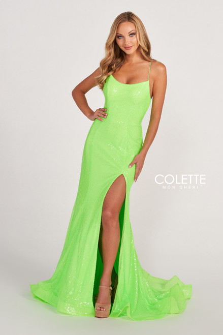 Colette by Daphne CL2060 Stretch Sequin Long Prom Dress