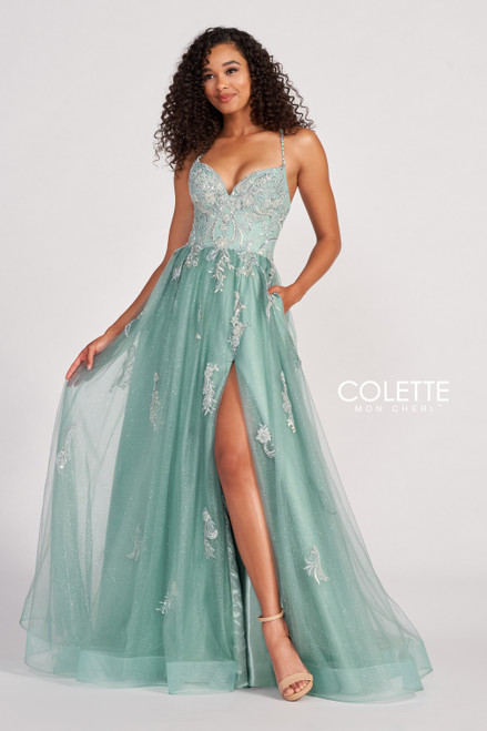 Colette by Daphne CL2062 Sleeveless Tulle Long Dress