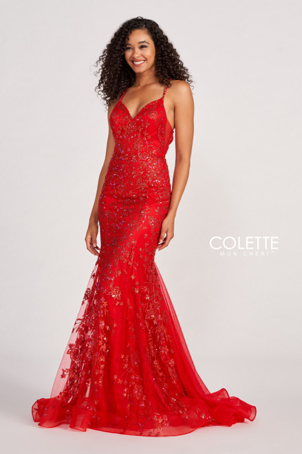 Colette by Daphne CL2076 Cracked Ice Tulle Prom Dress