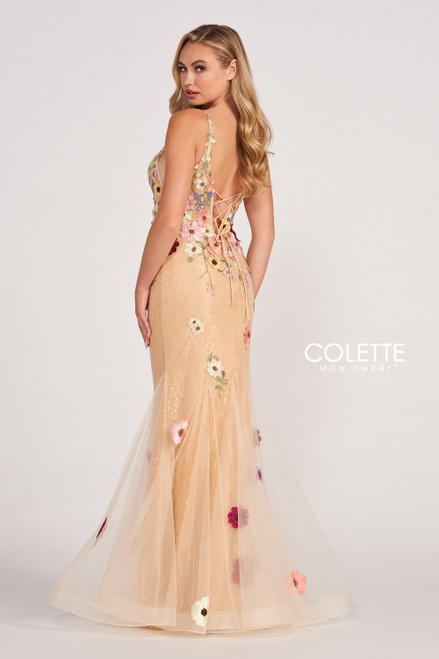 Colette by Daphne CL2085 Tulle Flower Appliques Dress