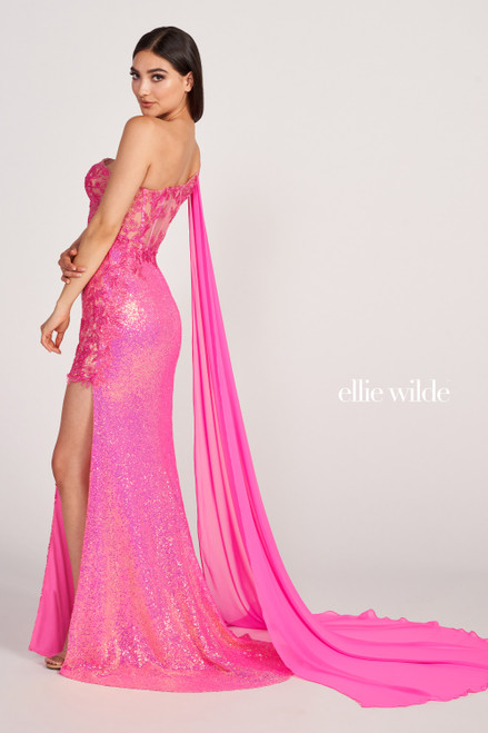 Ellie Wilde by Mon Cheri EW34020 Sequin Fabric Chiffon Dress