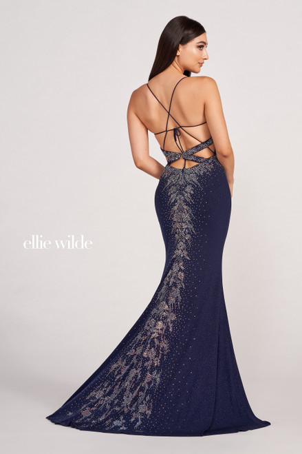Ellie Wilde by Mon Cheri EW34075 Glitter Jersey Long Dress