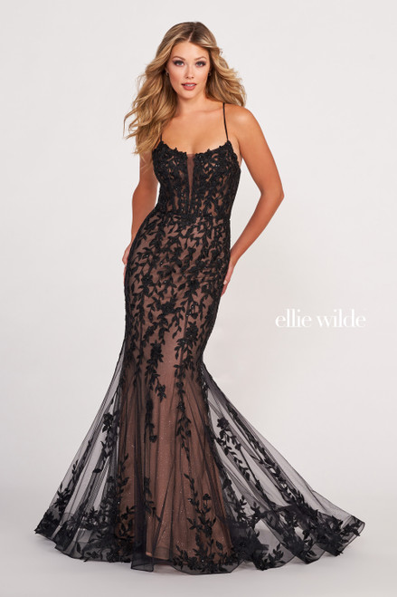 Ellie Wilde by Mon Cheri EW34090 Embroidered Lace Long Dress