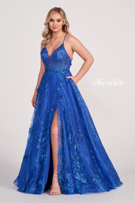 Ellie Wilde by Mon Cheri EW34102 Cracked Ice Long Prom Dress