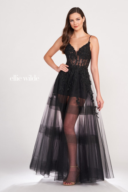 Ellie Wilde by Mon Cheri EW34032 Embroidered Lace Long Dress