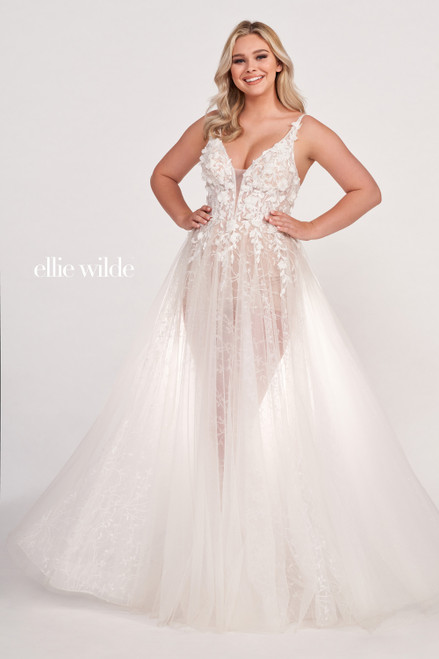 Ellie Wilde by Mon Cheri EW34070 Embroidered Lace Long Dress