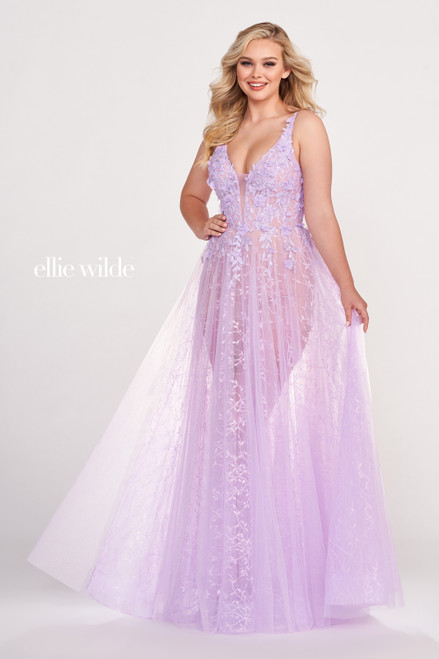 Ellie Wilde by Mon Cheri EW34070 Embroidered Lace Long Dress