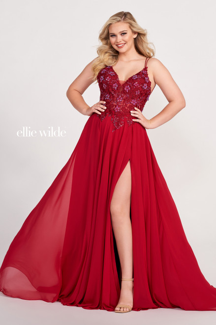 Ellie Wilde by Mon Cheri EW34078 Embroidered Lace Long Dress