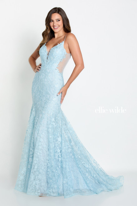 Ellie Wilde by Mon Cheri EW34093 Embroidered Lace Long Dress