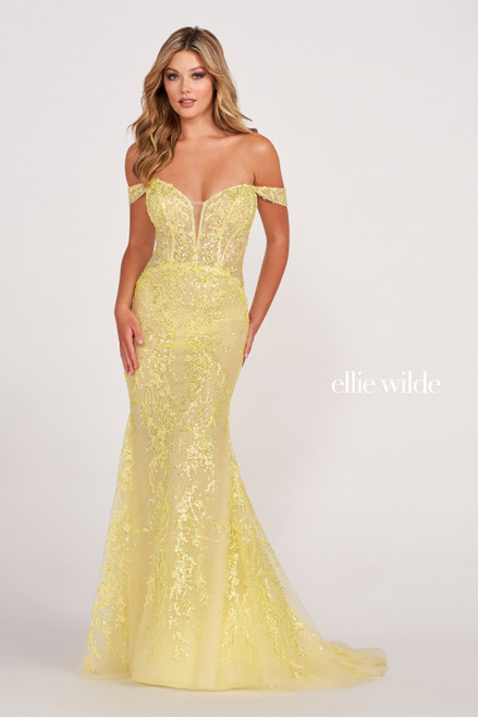 Ellie Wilde by Mon Cheri EW34007 Embroidered Lace Long Dress