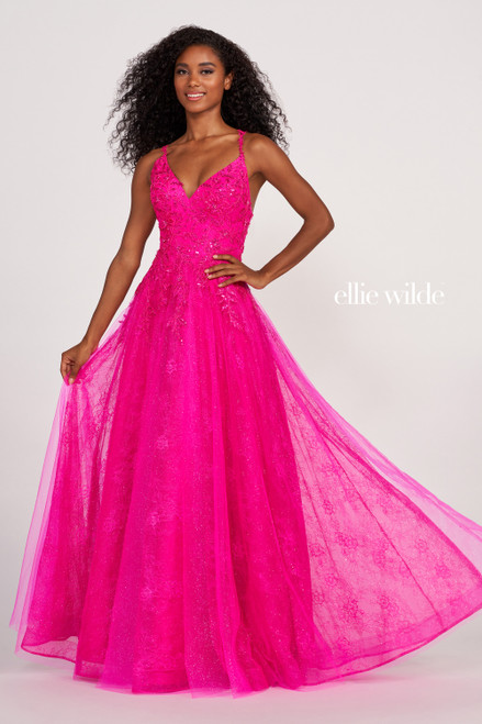 Ellie Wilde by Mon Cheri EW34086 Embroidered Lace Long Dress