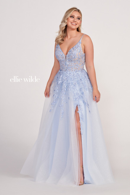 Ellie Wilde by Mon Cheri EW34089 Embroidered Lace Long Dress