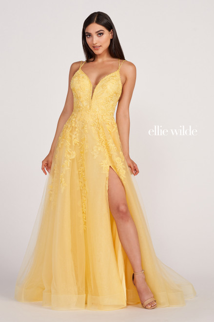 Ellie Wilde by Mon Cheri EW34095 Embroidered Lace Long Dress