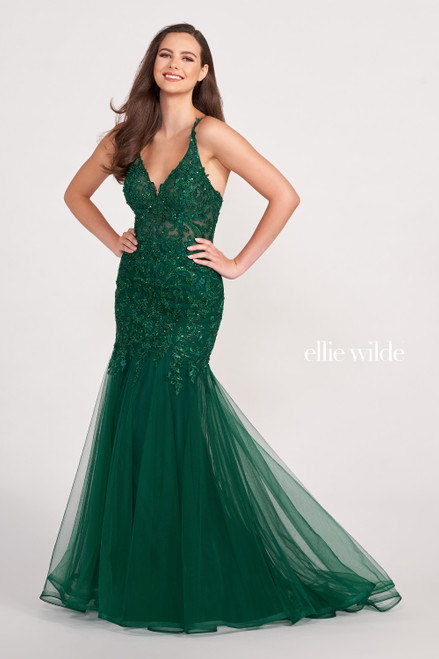 Ellie Wilde by Mon Cheri EW34099 Embroidered Lace Long Dress