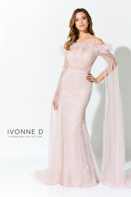Ivonne D by Mon Cheri ID917 Beaded Lace Strapless Long Dress