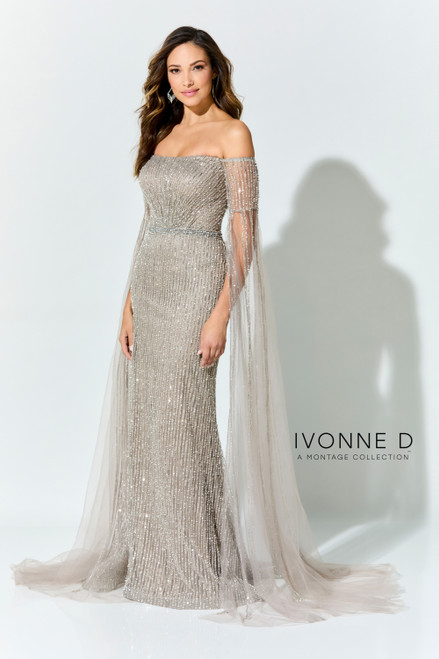 Ivonne D by Mon Cheri ID917 Beaded Lace Strapless Long Dress