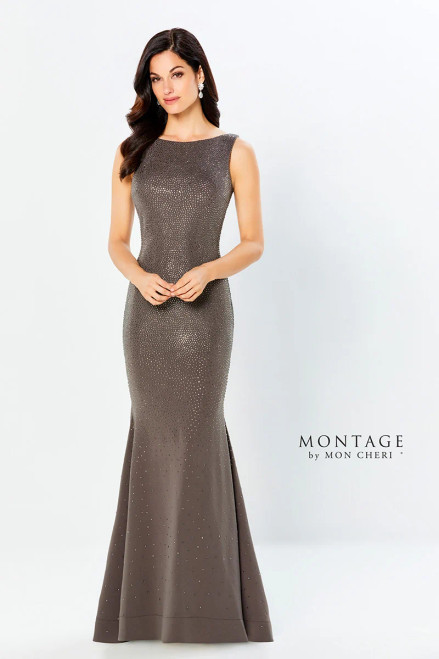 Montage by Mon Cheri 220950S Heavy Jersey Stone Accent Dress