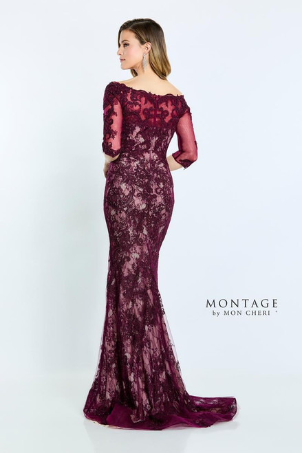 Montage by Mon Cheri M510 Allover Lace Crystals Long Dress