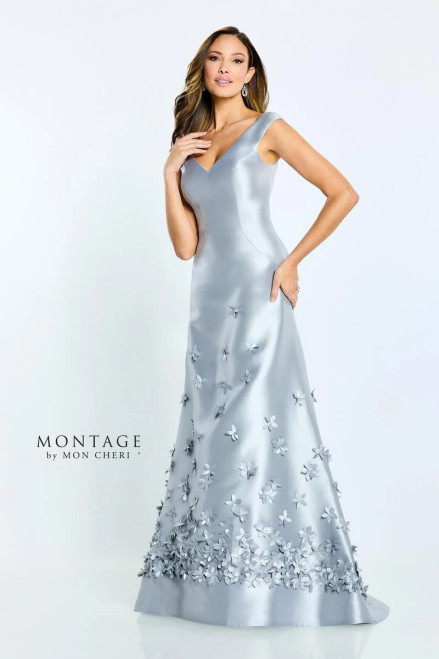 Montage by Mon Cheri M513 Mikado V-neck A-line Long Gown