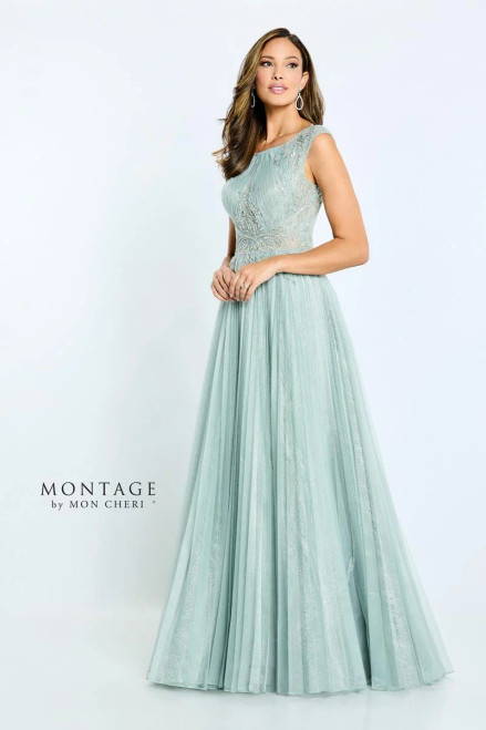 Montage by Mon Cheri M515 Lace Novelty Organza Long Dress