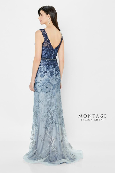 Montage by Mon Cheri 122903 Ombre Embroidered Long Dress