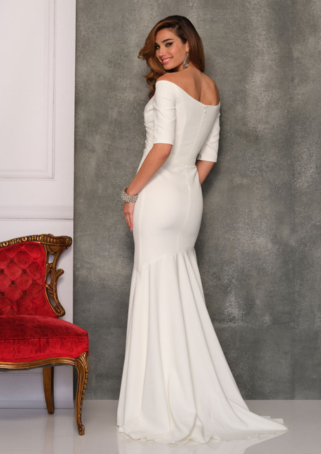 Dave and Johnny 10860 Off Shoulder Neck A-line Bridal Gown