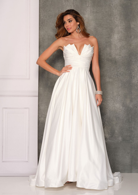 Dave and Johnny 10718 Sweetheart Neck Strapless Bridal Gown