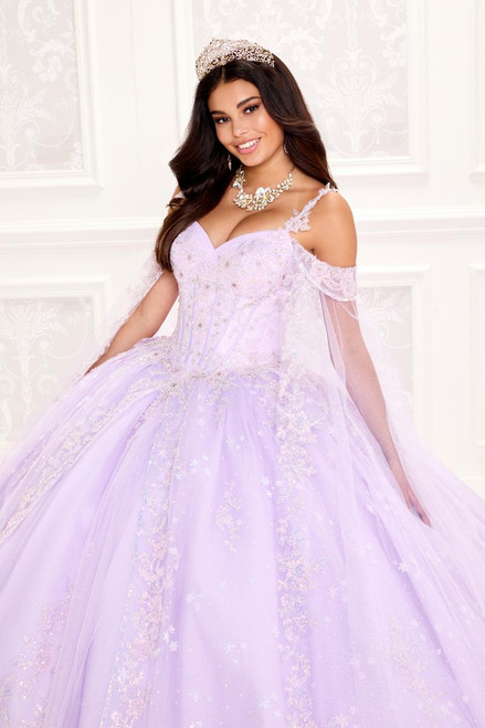 Princesa by Ariana Vara PR30087 Cracked Ice Glitter Gown