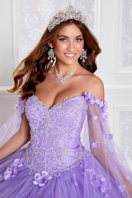 Princesa by Ariana Vara PR22021 Glitter Tulle Beading Gown