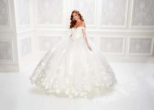 Princesa by Ariana Vara PR22021 Glitter Tulle Beading Gown